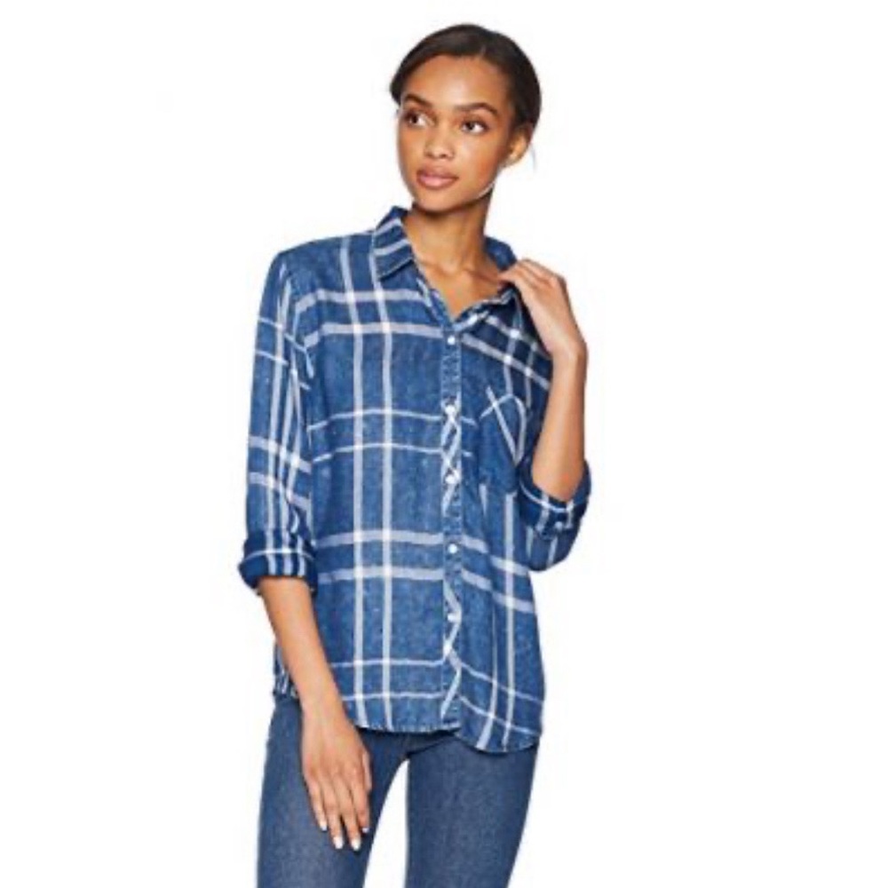 Rails Hunter Pacific Blue Plaid Button Down